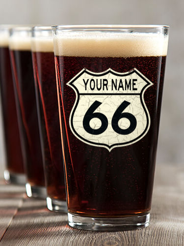 Route 66 : Pint Glasses - Color Printed