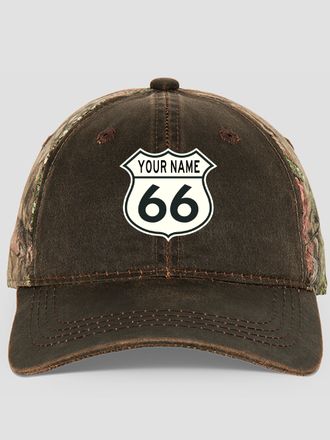 Route 66 : Embroidered 2-Tone Camo Hats