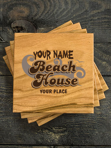 Beach House : Coasters - Engraved