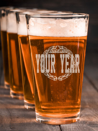 Established : Pint Glasses - Engraved