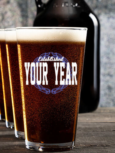 Established : Growler Pint Glass Gift Sets - Color Printed