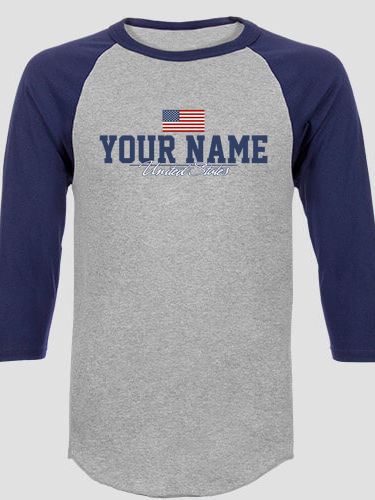 American Flag : Printed Raglan Shirts
