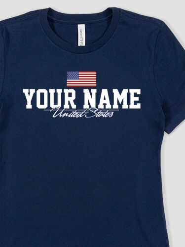 American Flag : Premium Ladies T-Shirts