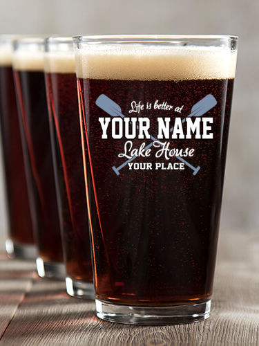 Lake House : Pint Glasses - Color Printed