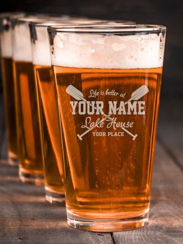 Lake House : Pint Glasses - Engraved