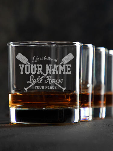 Lake House : Rocks Glasses - Engraved