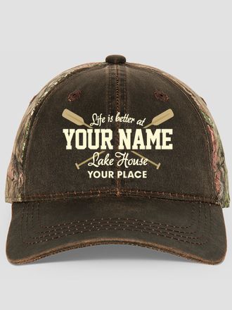 Lake House : Embroidered 2-Tone Camo Hats