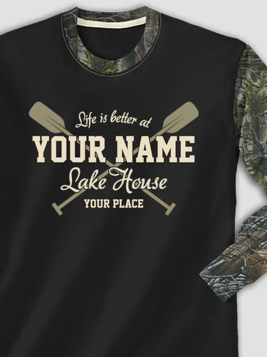 Lake House : Printed 2-Tone Camo Long Sleeves