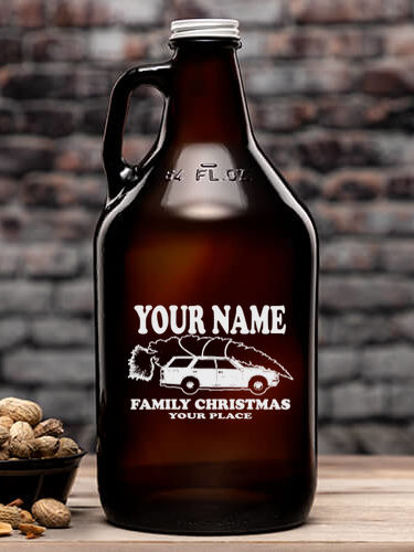 Retro Family Christmas : Beer Growlers - Color Printed