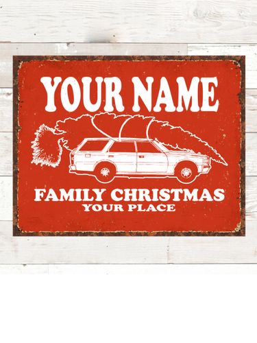 Retro Family Christmas : Tin Signs