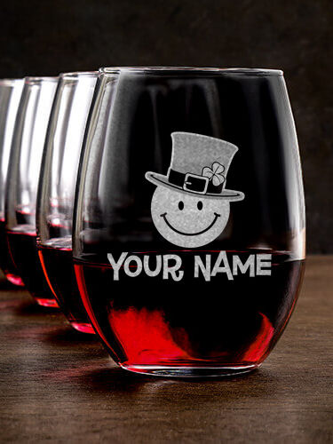 Irish Smiley : Stemless Wine Glasses - Engraved