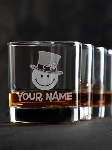 Irish Smiley : Rocks Glasses - Engraved