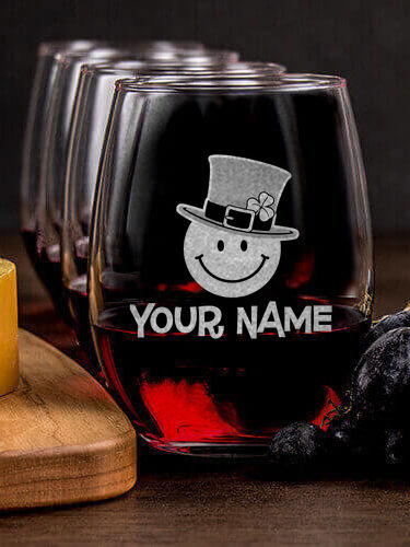 Irish Smiley : Cheese Board Wine Glass Gift Sets - Engraved