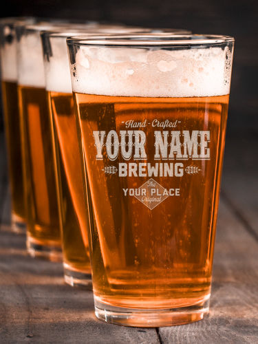 Brewing : Pint Glasses - Engraved