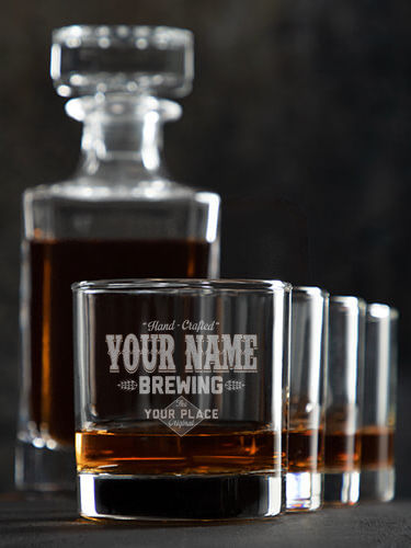 Brewing : Decanter Rocks Glass Gift Sets - Engraved