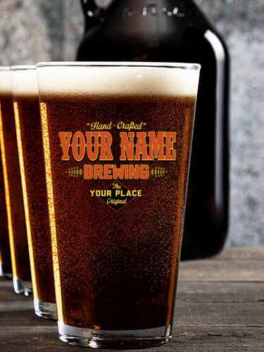 Brewing : Growler Pint Glass Gift Sets - Color Printed