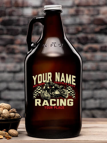Motorcycle Racing : Beer Growlers - Color Printed