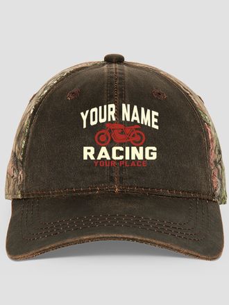 Motorcycle Racing : Embroidered 2-Tone Camo Hats