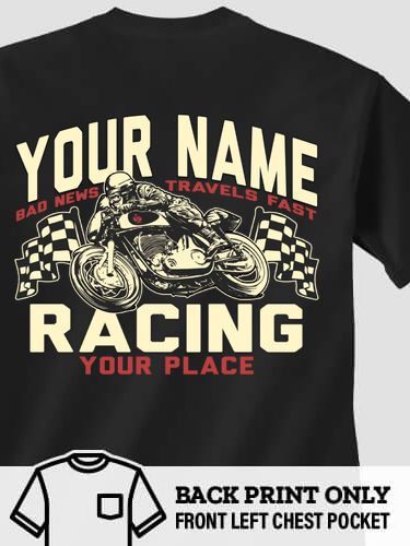 Motorcycle Racing : Printed Pocket T-Shirts