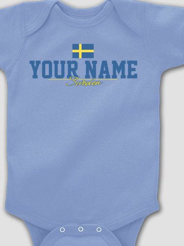 Sweden Flag : Printed Baby Bodysuits