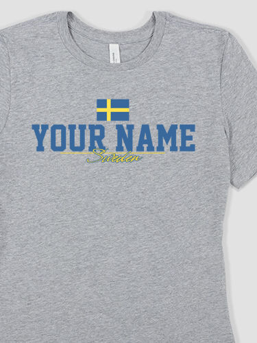 Sweden Flag : Premium Ladies T-Shirts
