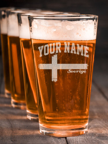 Sweden : Pint Glasses - Engraved