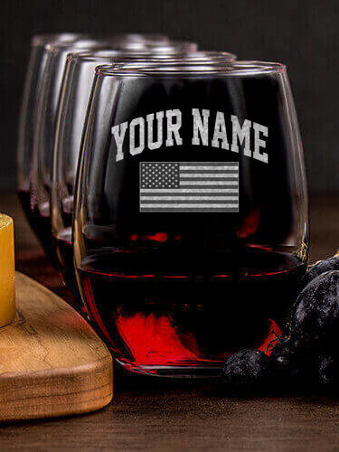 American Varsity : Cheese Board Wine Glass Gift Sets - Engraved