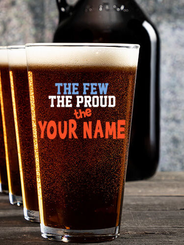 The Few The Proud : Growler Pint Glass Gift Sets - Color Printed