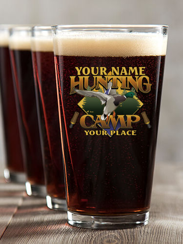 Duck Hunting Camp : Pint Glasses - Color Printed