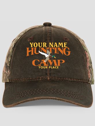 Duck Hunting Camp : Embroidered 2-Tone Camo Hats
