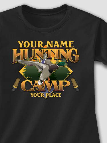 Duck Hunting Camp : Adult Ladies Fitted T-Shirt