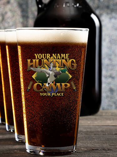 Duck Hunting Camp : Growler Pint Glass Gift Sets - Color Printed