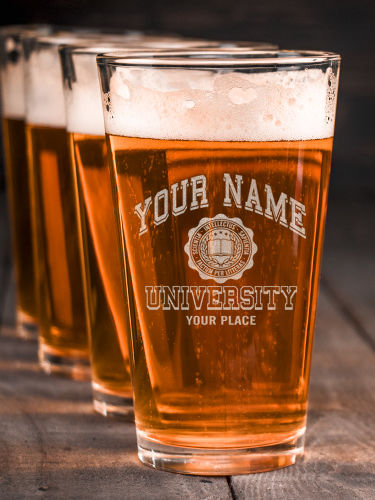 Vintage University : Pint Glasses - Engraved