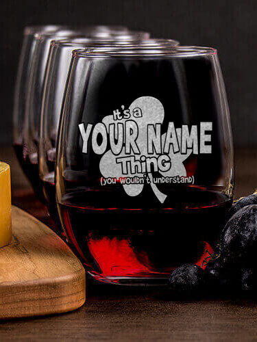 Irish Thing : Cheese Board Wine Glass Gift Sets - Engraved