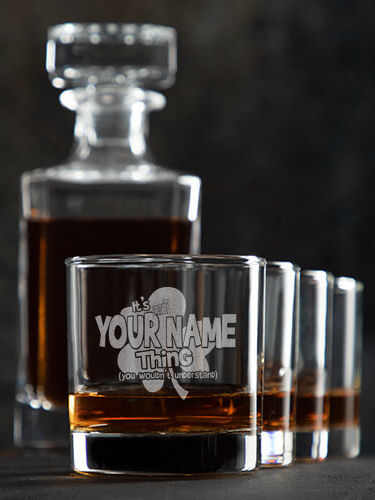 Irish Thing : Decanter Rocks Glass Gift Sets - Engraved