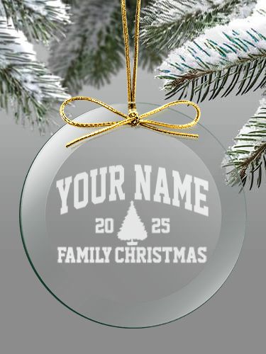 Christmas Varsity : 4 Inch Round Glass Ornament