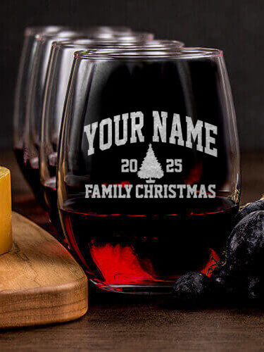 Christmas Varsity : Cheese Board Wine Glass Gift Sets - Engraved