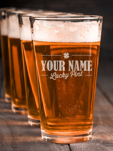 Lucky : Pint Glasses - Engraved