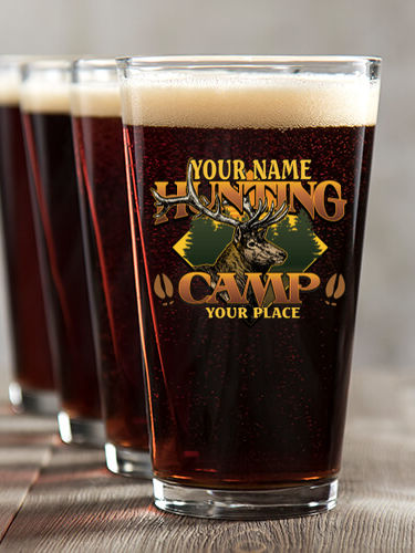 Elk Hunting Camp : Pint Glasses - Color Printed