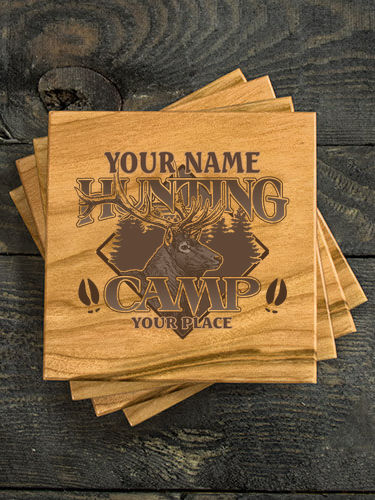 Elk Hunting Camp : Coasters - Engraved