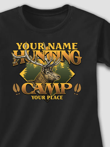 Elk Hunting Camp : Adult Ladies Fitted T-Shirt
