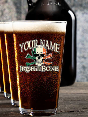 Irish to the Bone : Growler Pint Glass Gift Sets - Color Printed