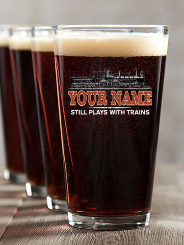 Still Plays With Trains : Pint Glasses - Color Printed