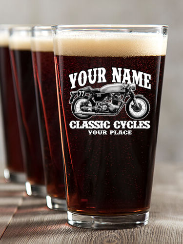 Classic Cycles : Pint Glasses - Color Printed
