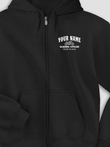 Classic Cycles : Embroidered Zip Hoodies