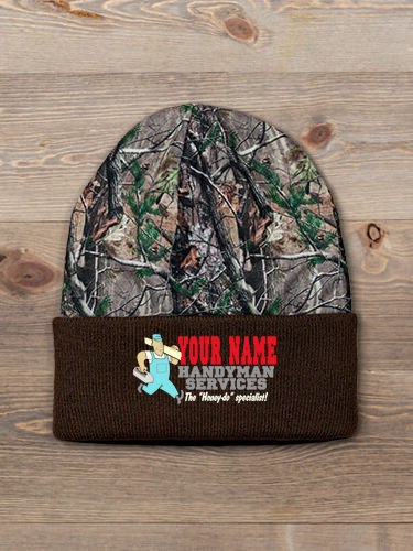 Handyman : Embroidered 2-Tone Camo Cuffed Beanie