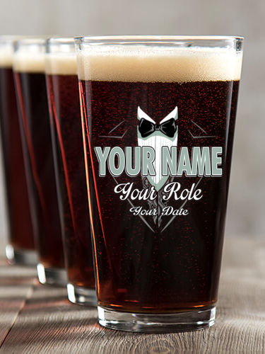 Bridal Party Guys : Pint Glasses - Color Printed