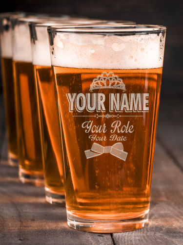 Bridal Party Girls : Pint Glasses - Engraved