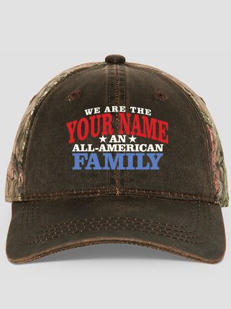 All American : Embroidered 2-Tone Camo Hats