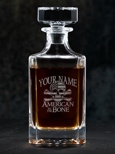 American to the Bone : Whiskey Decanter - Engraved
